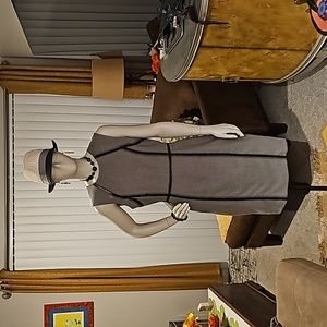 Calvin Klein Sleeveless Blk/Wh Checkered Dress